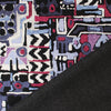 wool/cotton/viscose stretch doubleface woven 'geo story' - plum/charcoal
