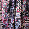 wool/cotton/viscose stretch doubleface woven 'geo story' - plum/charcoal