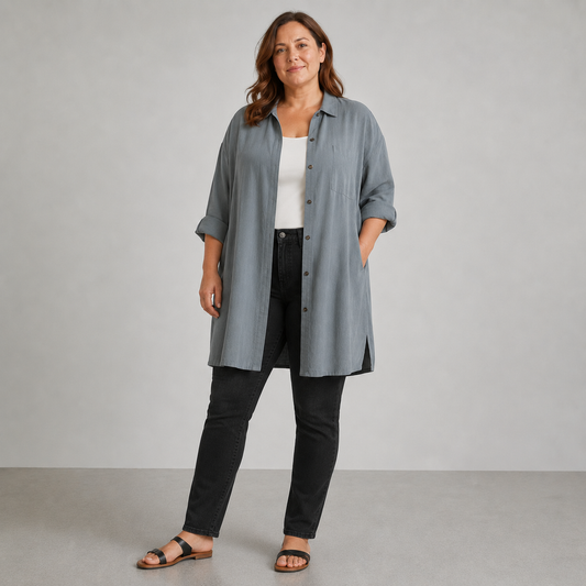 "Queen Bee" cupro/linen/tencel woven - steel