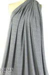 NY designer gray tweedy 2x2 ribbed sweater knit 1.25 yds