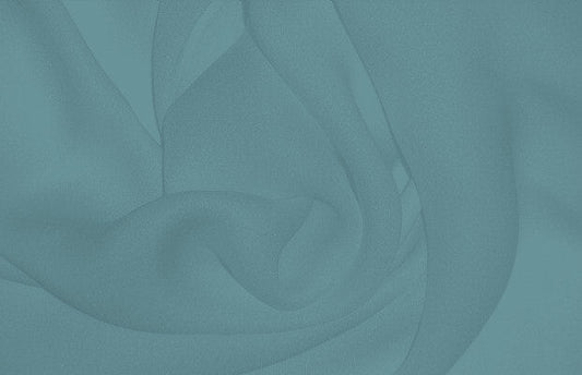100% silk double georgette .75 yds color #144 Caspian Blue
