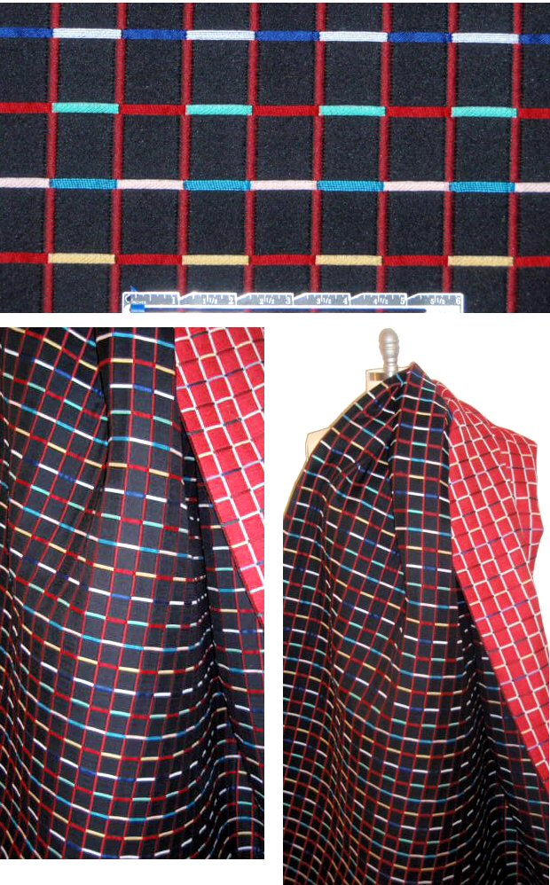 Sun0 colorful yarn-dye grid cotton/wool coating 1.75 yd