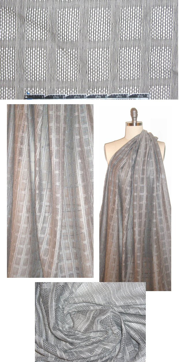 NY designer textured window grid lacey sheer 1.30 yds