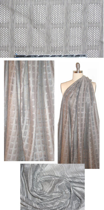 NY designer textured window grid lacey sheer 1.30 yds