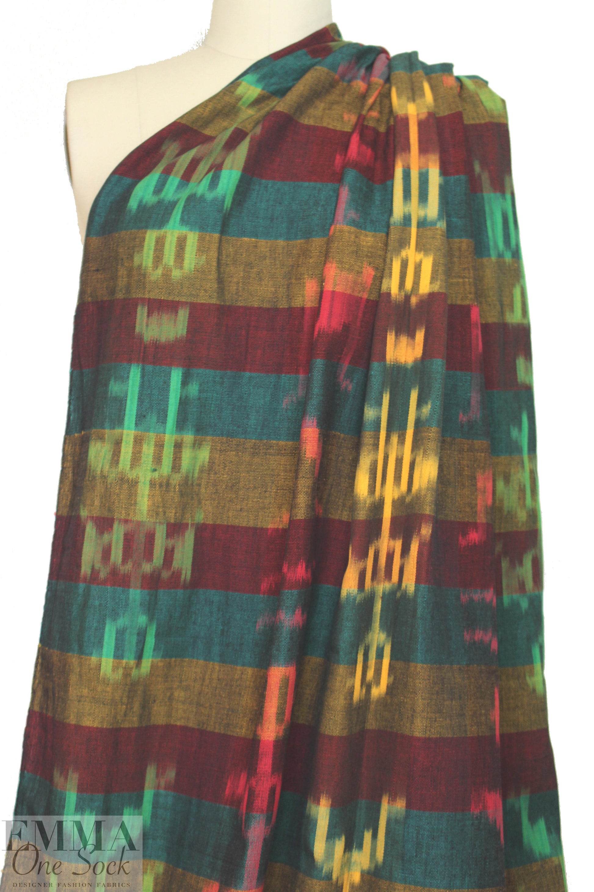 Guatemalan hand-loomed ikat - motif and stripe .75 yds