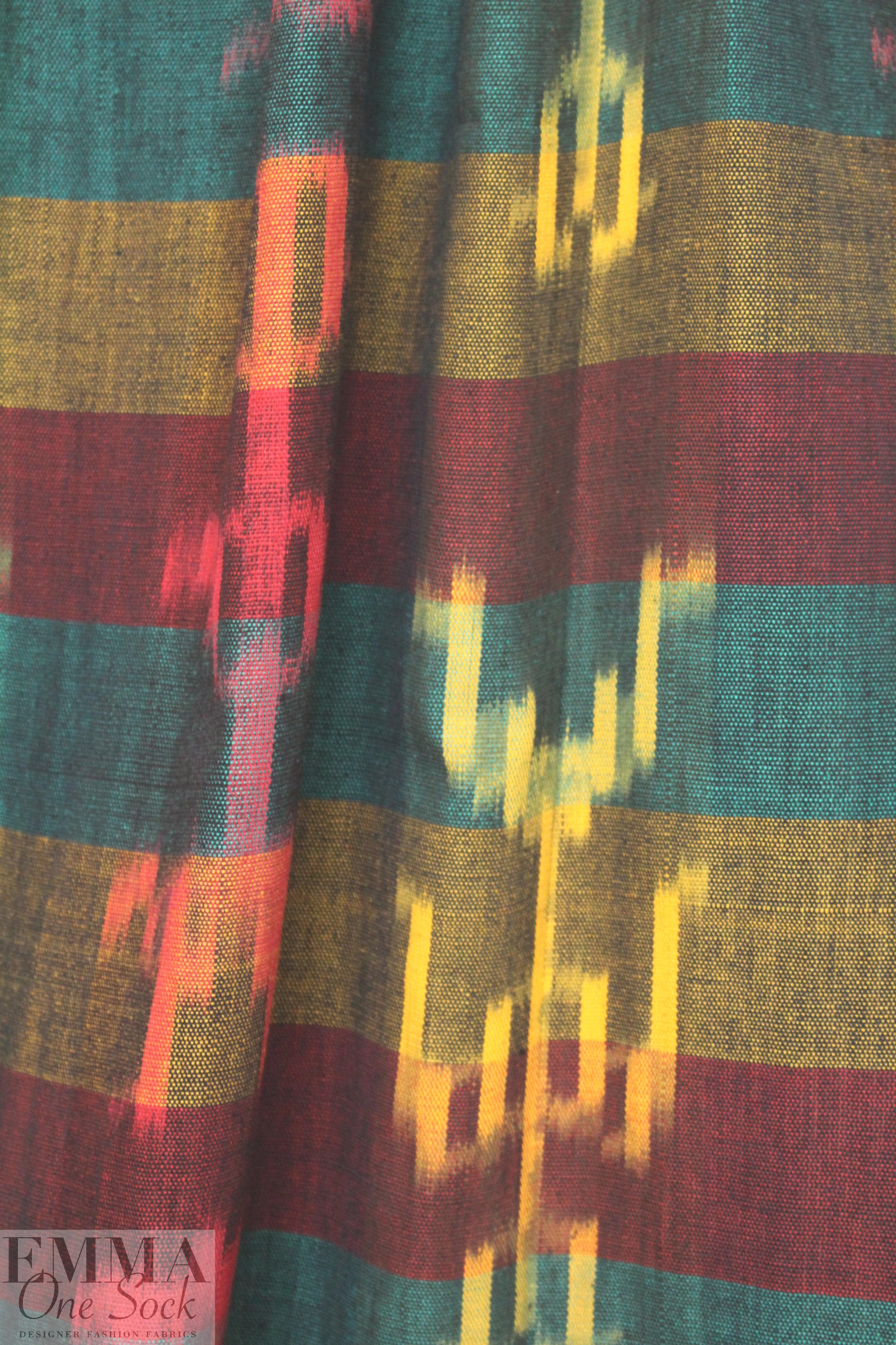 Guatemalan hand-loomed ikat - motif and stripe
