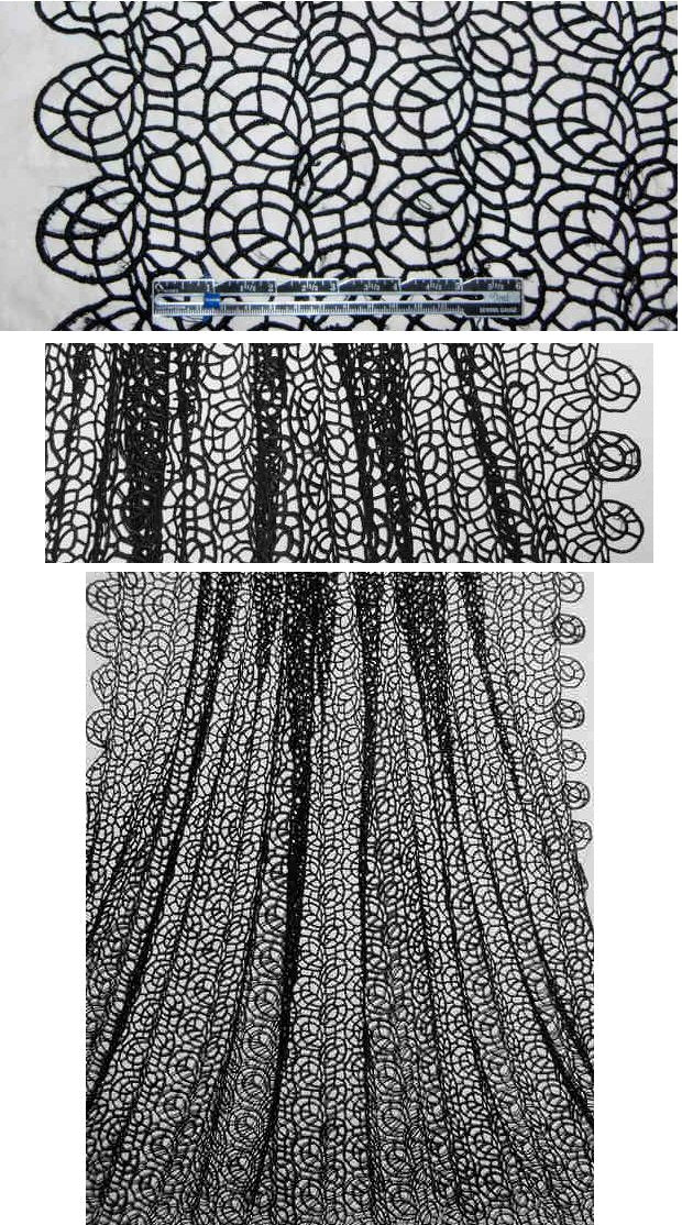 Guipure lace - black leafy web design 1.75 yd