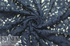 NY designer floral guipure lace - blue indigo