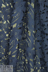 NY designer floral guipure lace - blue indigo