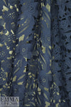 NY designer floral guipure lace - blue indigo 1 yard