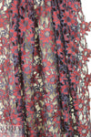 NY designer floral guipure lace - wine/navy