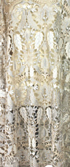 French three-tone neutrals floral guipure lace