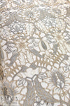 French three-tone neutrals floral guipure lace