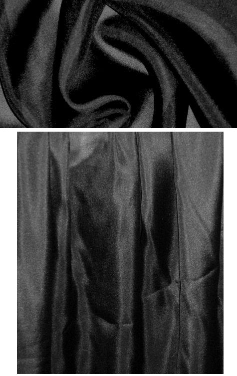 100% silk habotai (china silk) - color #196 black, 2 yds