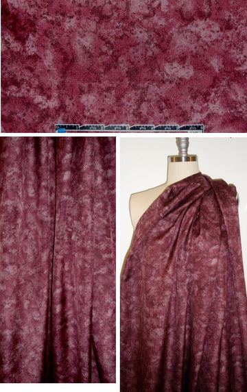 Italian plum tones mottled abstract hammered silk