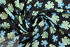 NY designer mint/sky flowers hammered silk woven
