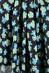 NY designer mint/sky flowers hammered silk woven