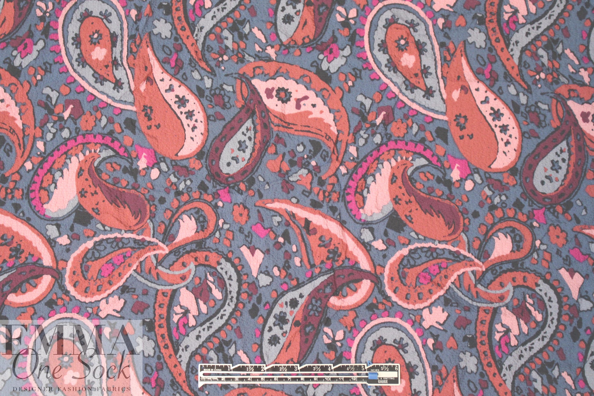 NY designer decorative paisley hammered silk 1.125 yds