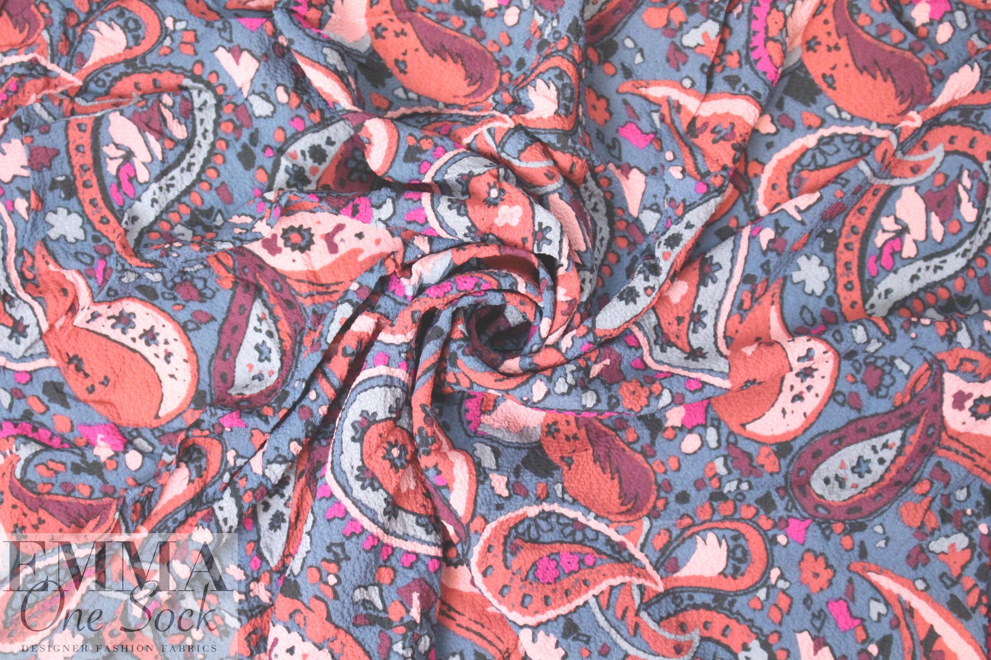 NY designer decorative paisley hammered silk