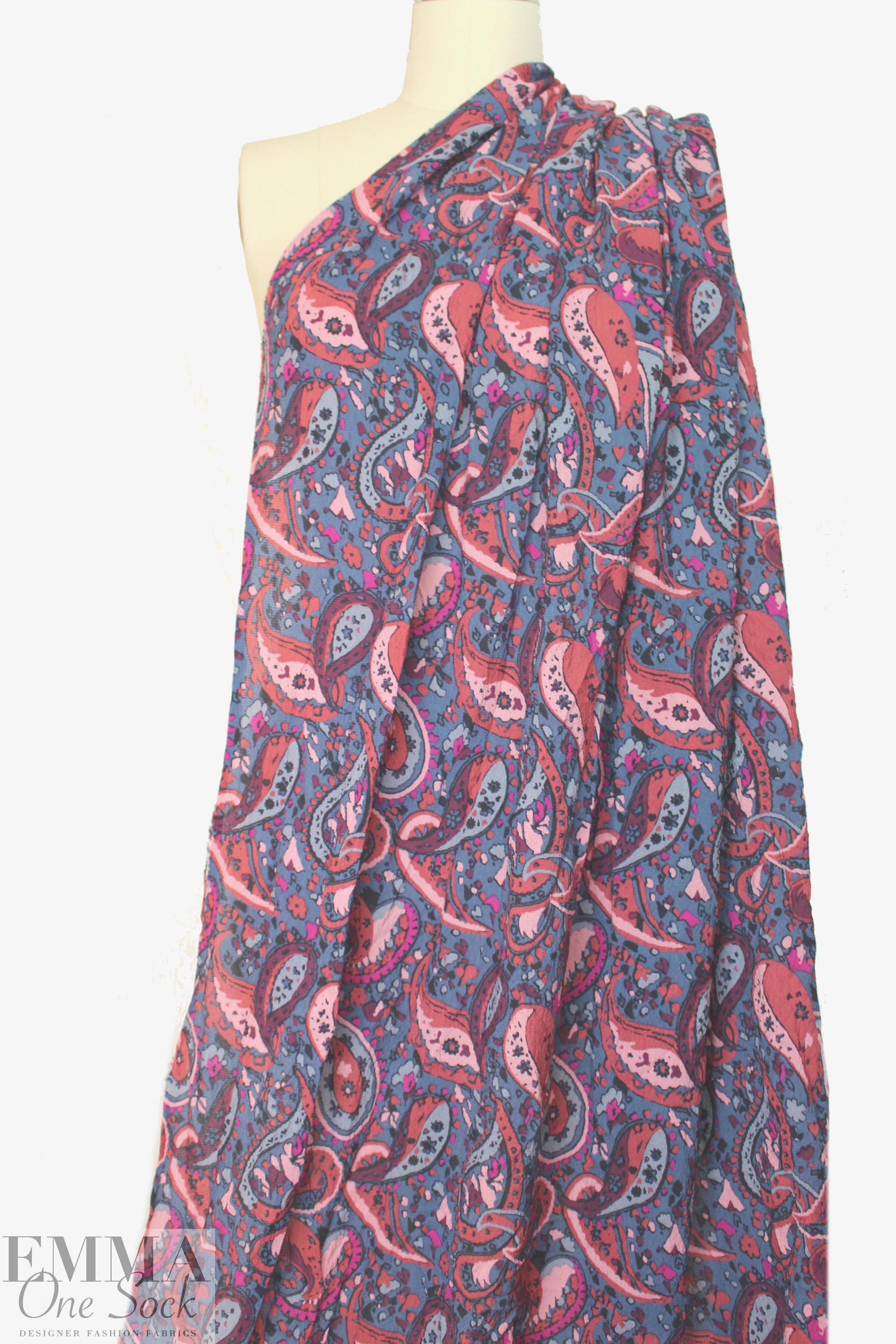 NY designer decorative paisley hammered silk