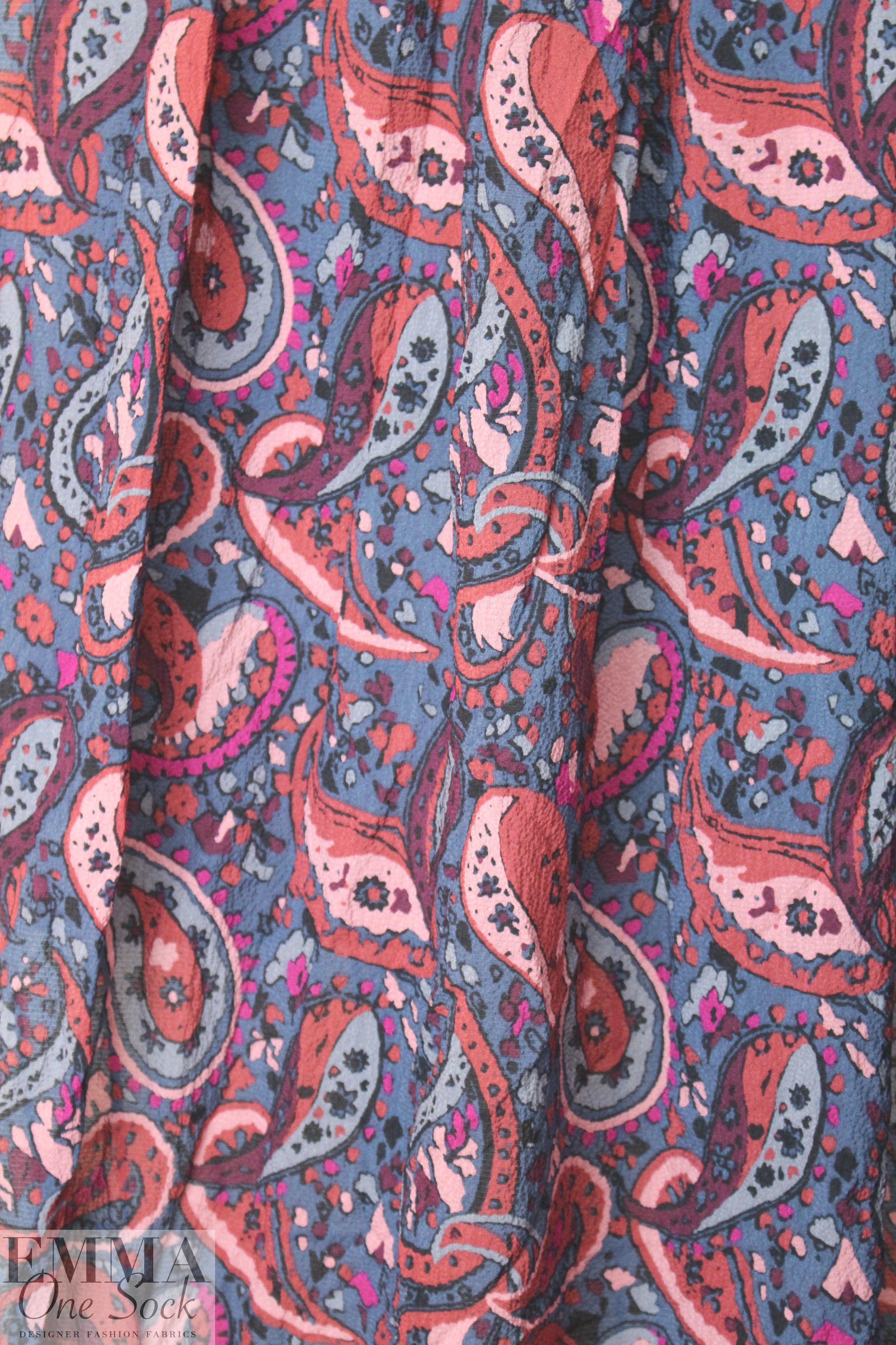 NY designer decorative paisley hammered silk