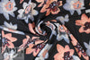 NY designer quirky flowers hammered silk woven 1.75 yd