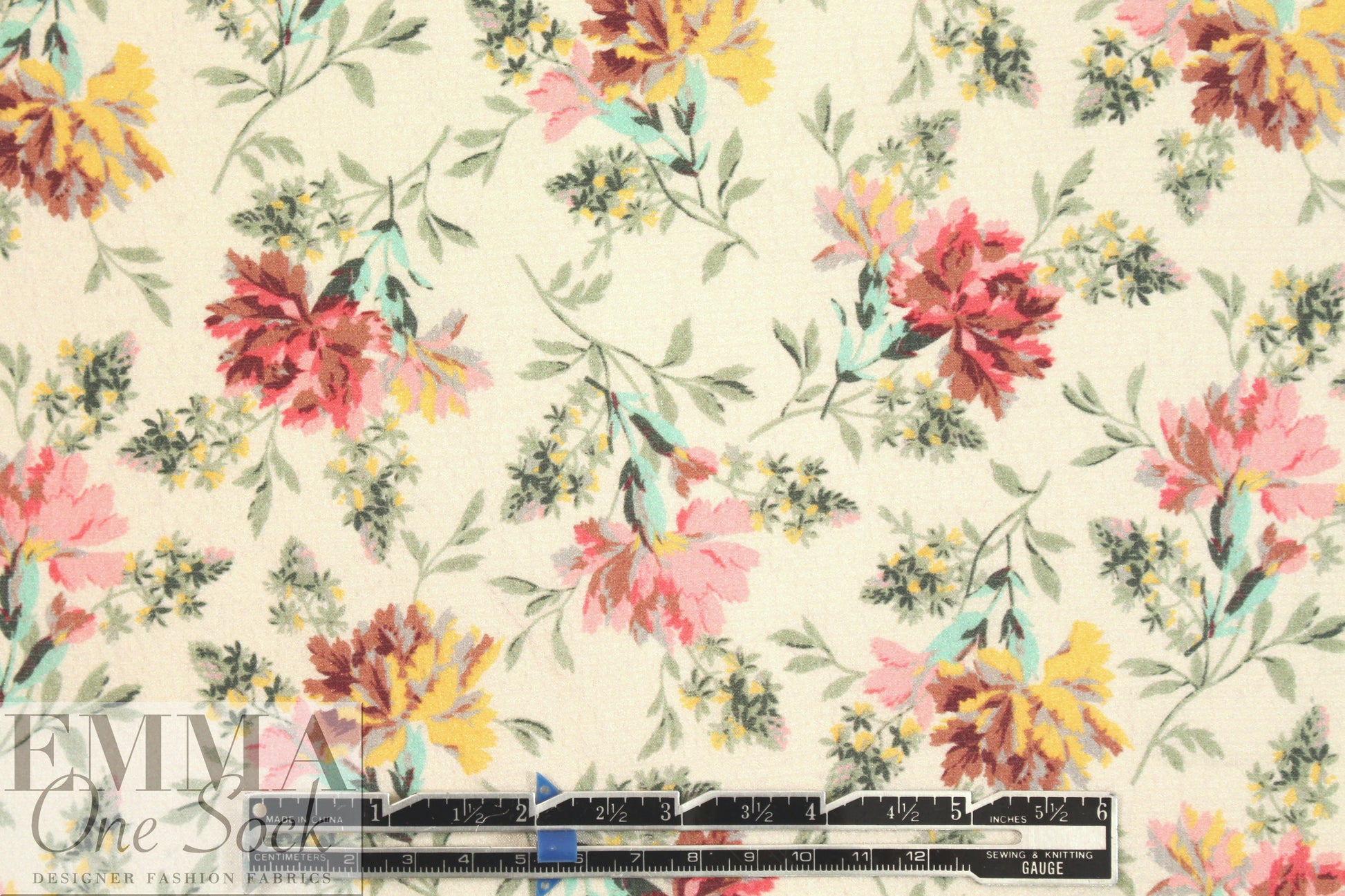 NY designer vintage bouquets hammered silk woven