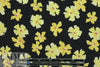 NY designer lemon flowers hammered silk woven