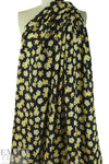 NY designer lemon flowers hammered silk woven