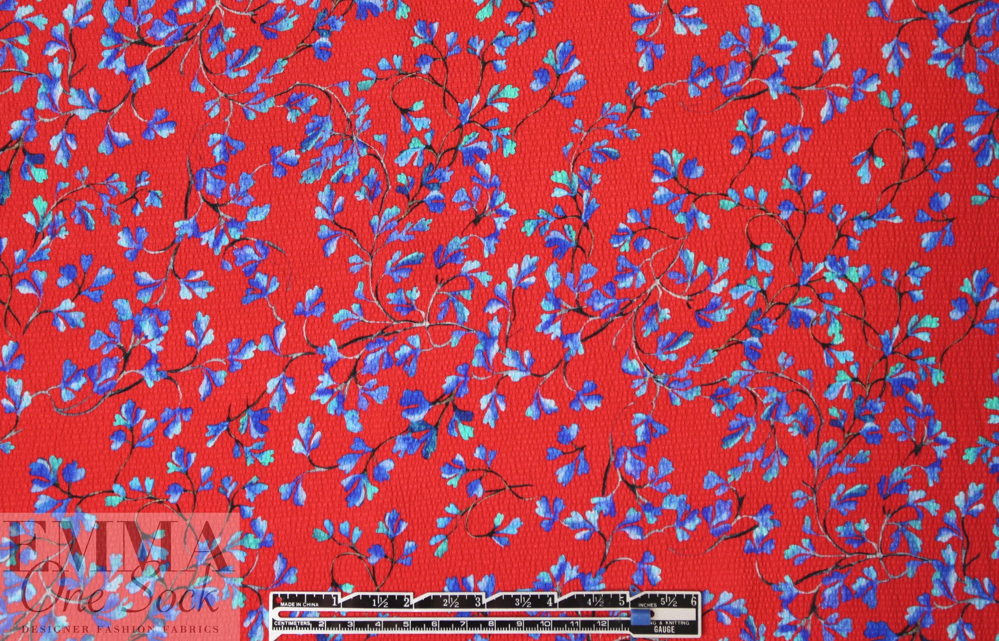 Italian stretch 'hammered' silk - delicate blossoms 1.375 yds