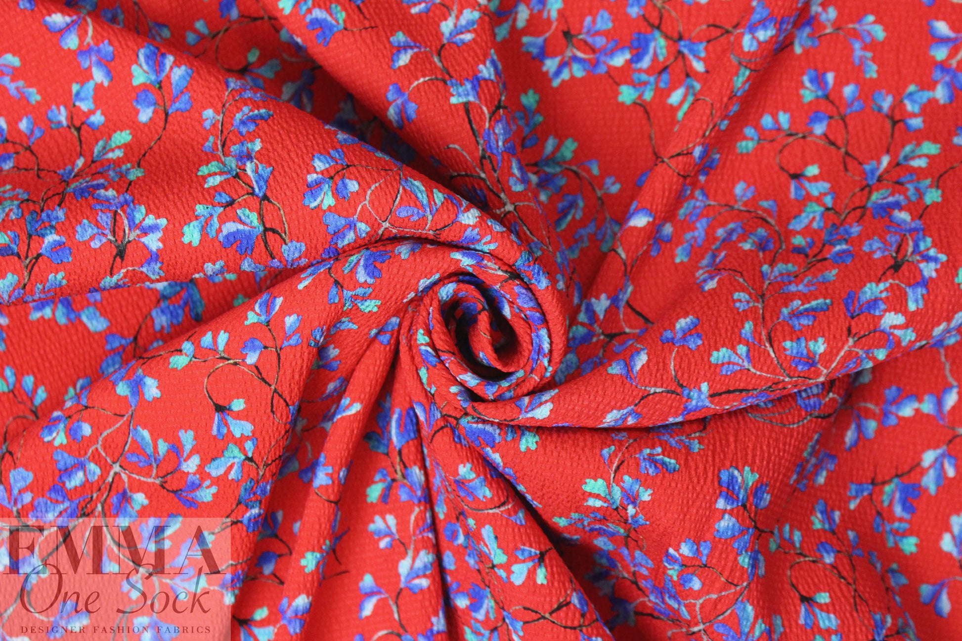 Italian stretch 'hammered' silk - delicate blossoms