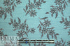 NY designer dusty aqua blossoms hammered silk woven
