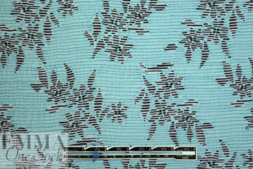 NY designer dusty aqua blossoms hammered silk woven 1.5 yds