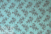 NY designer dusty aqua blossoms hammered silk woven
