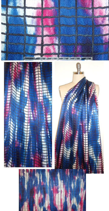 NY designer gridwork abstract hammered silk 1.66 yd