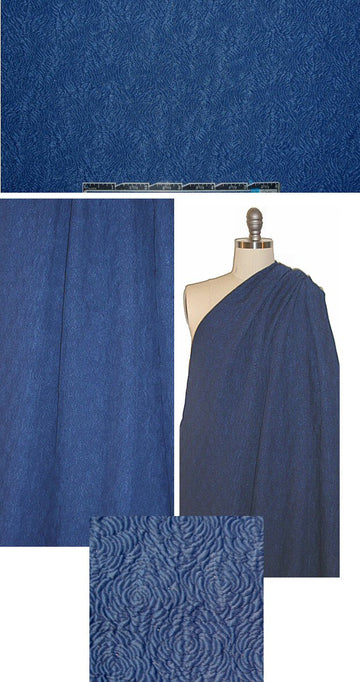 NY designer textured hammered silk - navy 1.125 yds