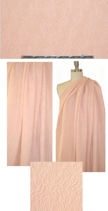 NY designer textured hammered silk - peach 1.875 yd