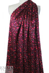NY designer painterly blooms hammered silk woven