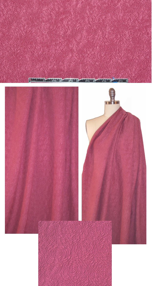 NY designer textured hammered silk - antique rose 1.625 yds