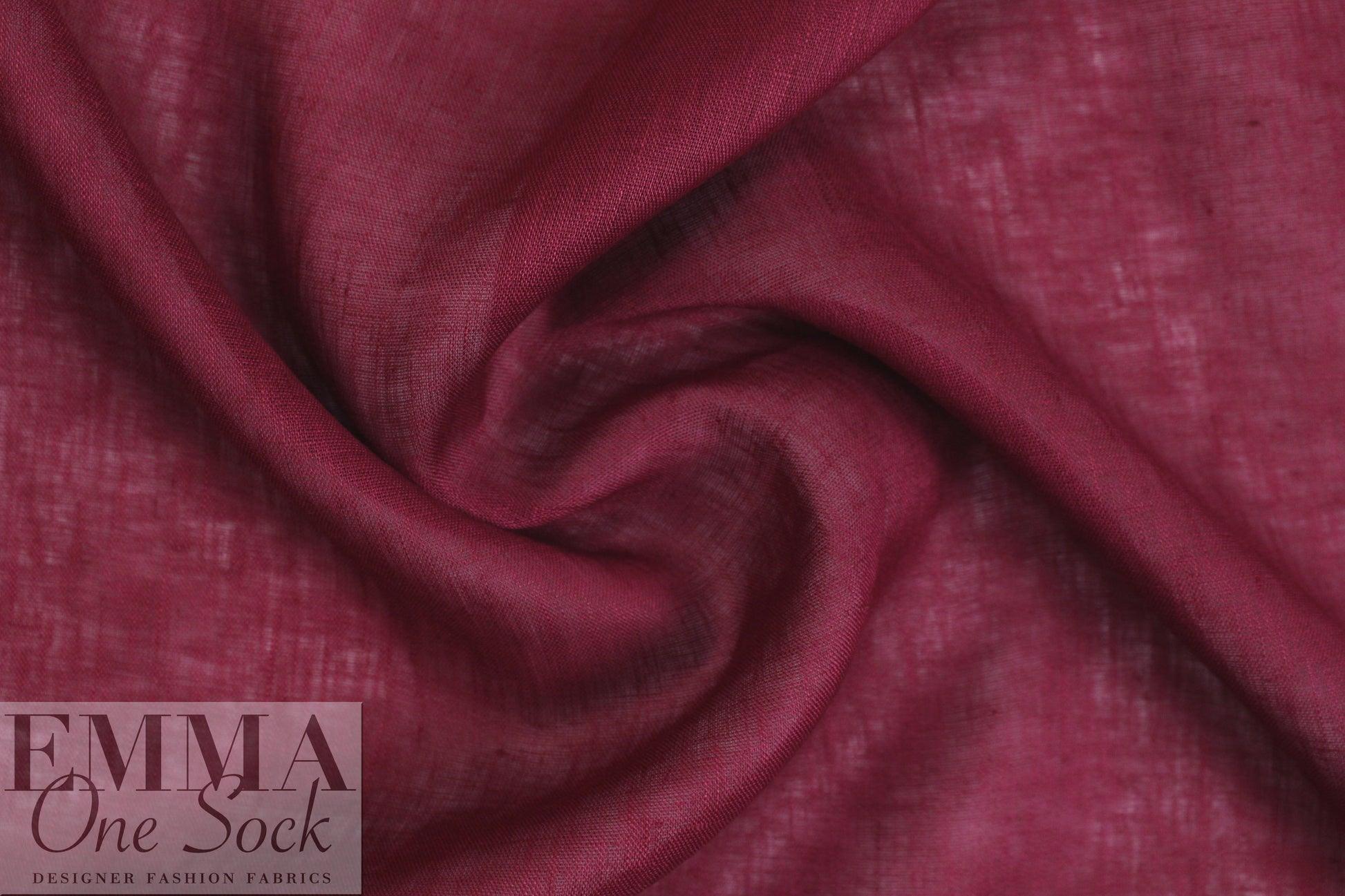 European lightweight linen woven - cranberry wine