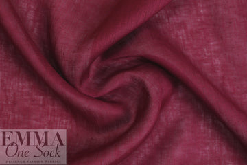 European lightweight linen woven - cranberry wine