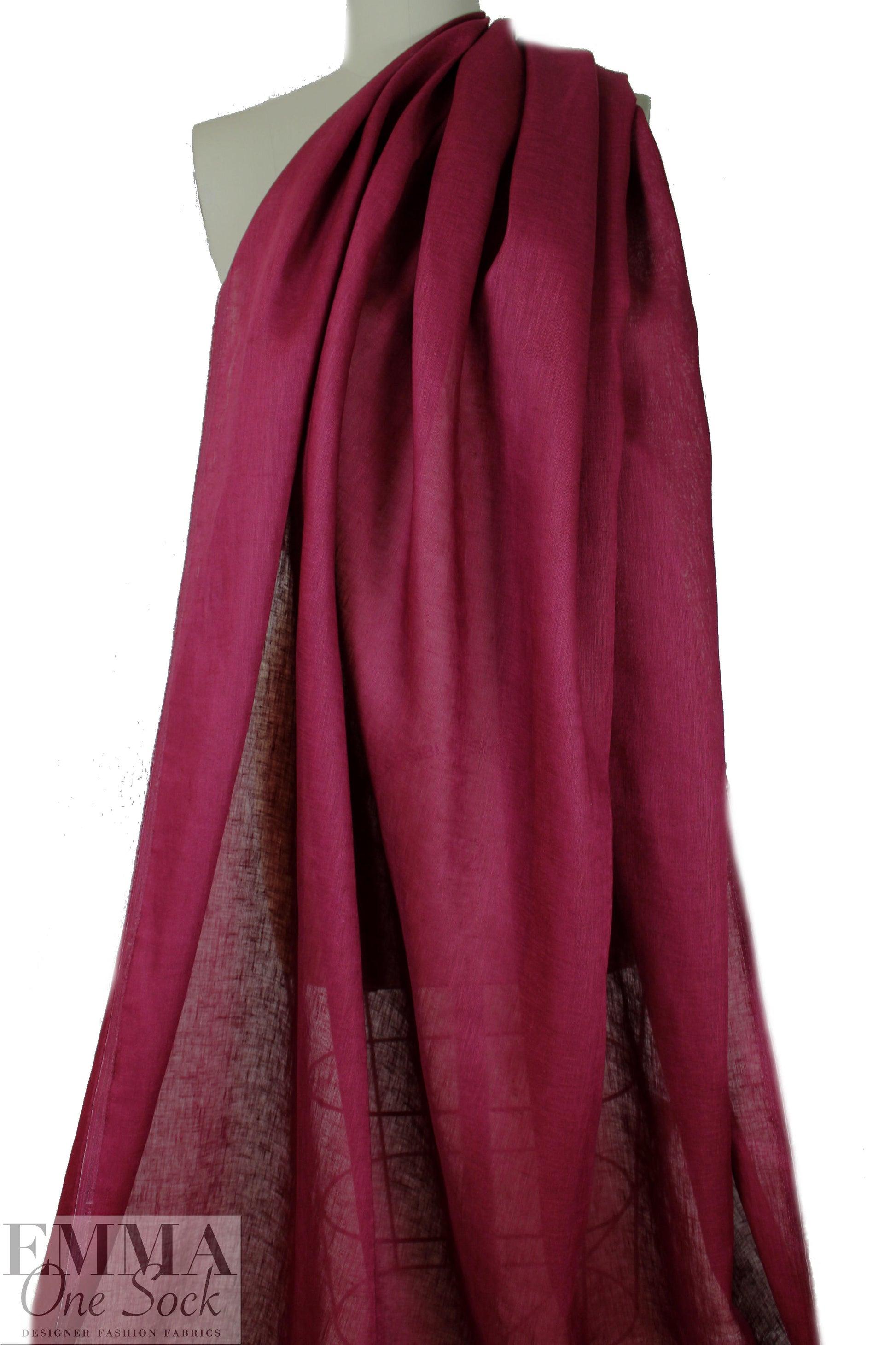 European lightweight linen woven - cranberry wine