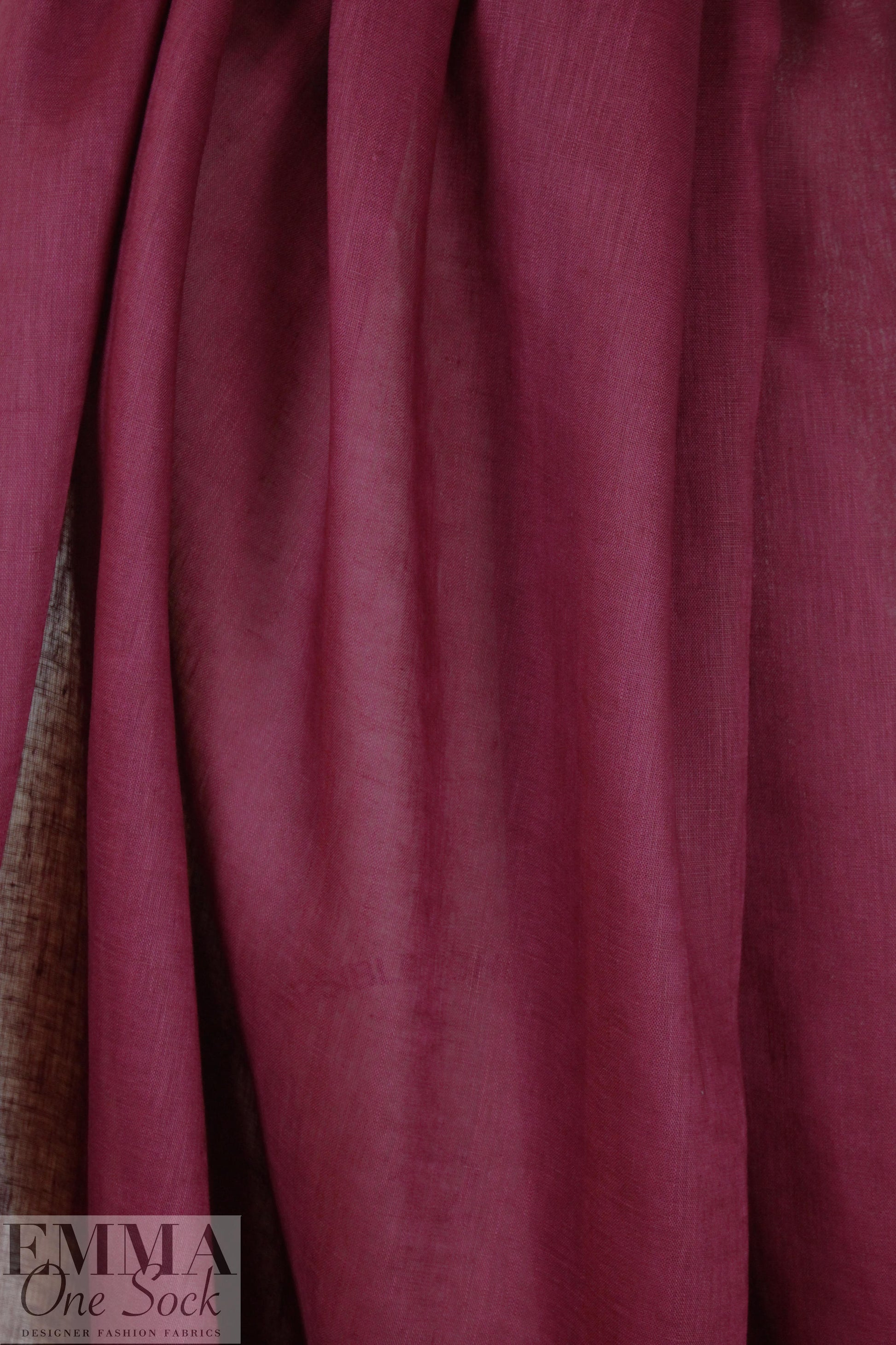 European lightweight linen woven - cranberry wine