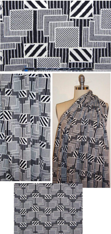 'pick a card' yarn-dye novelty knit - midnight/cream 2.5 yds