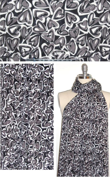 DKNY hearts silk/lycra - white/gray/black