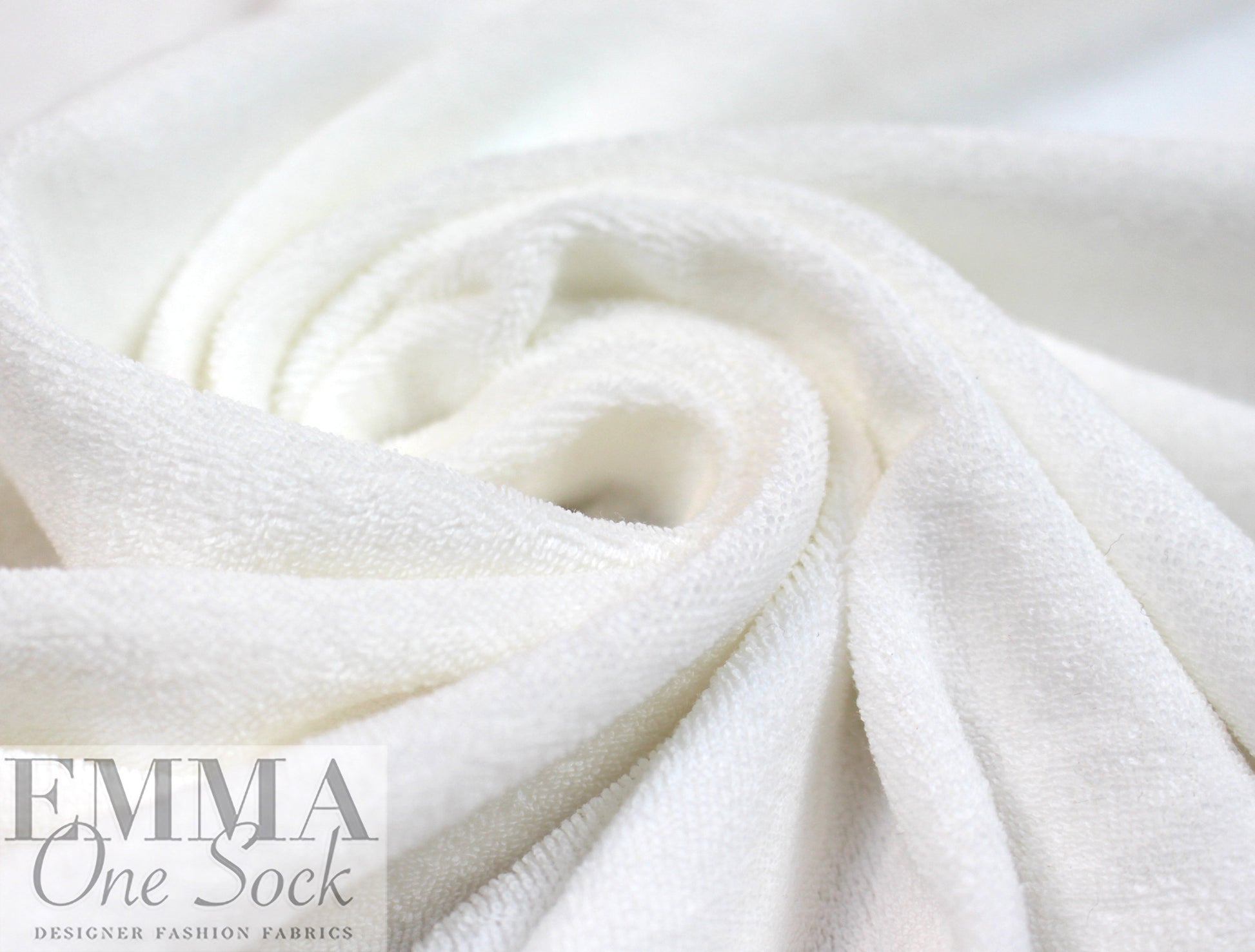 cotton blend knitted terry - creamy white 3 yd