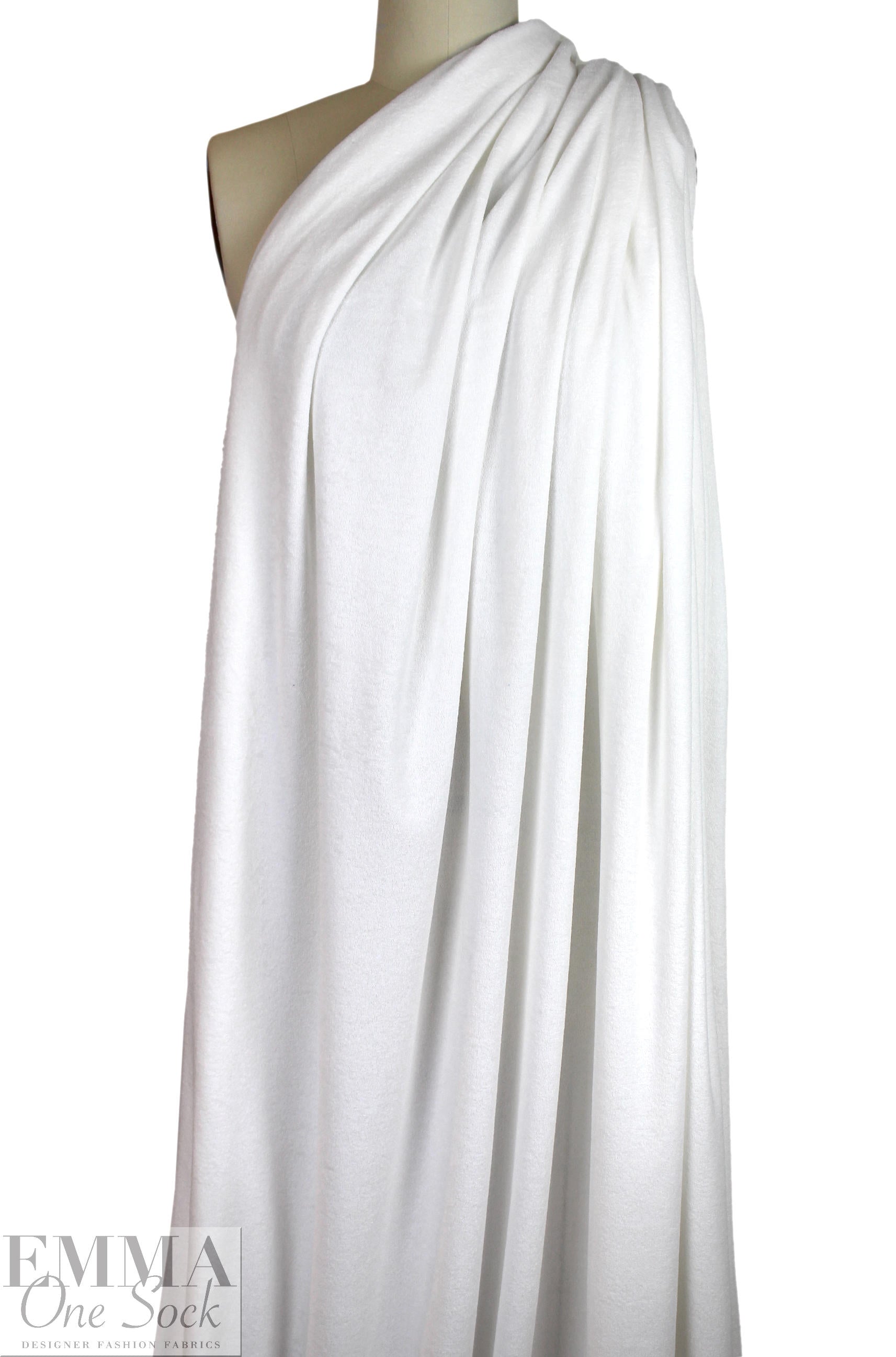 cotton blend knitted terry - creamy white 3 yd