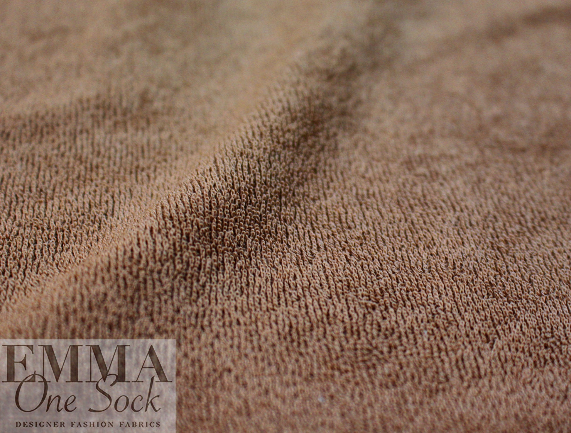 cotton blend knitted terry - cocoa 1 yard