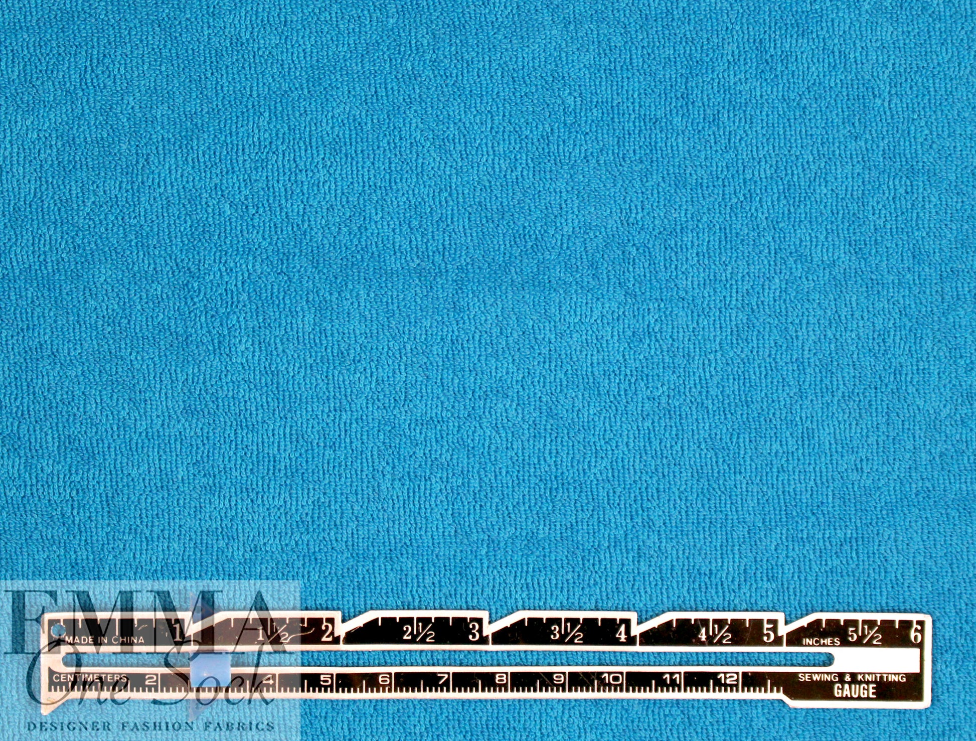 cotton blend knitted terry - azure 1 yard