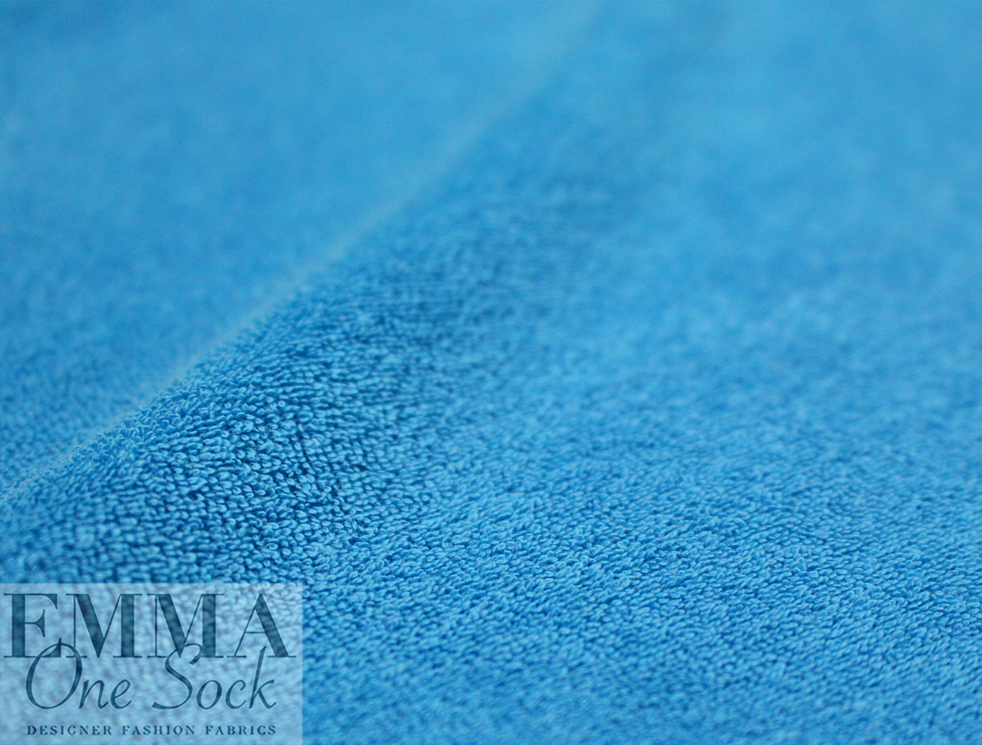 cotton blend knitted terry - azure 1 yard